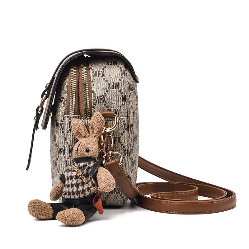 Borsa per cellulare da donna di design di marca di lusso nuova piccola borsa quadrata semplice borsa a tracolla multistrato classica borsa a