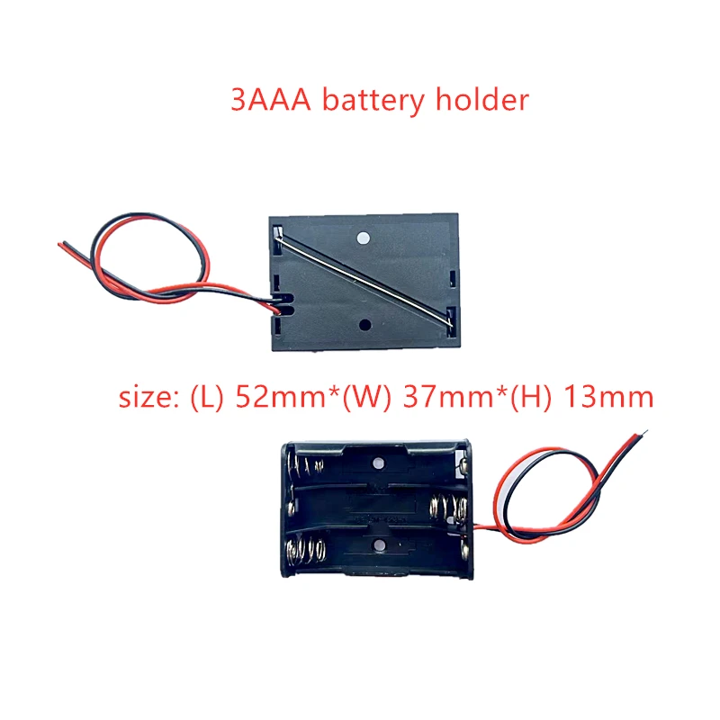 50PCS AAA Power Bank Cases 1X 2X 3X 4X AAA Battery Holder Storage Box Case 1 2 3 4 Slot Batteries Container With Wire Lead