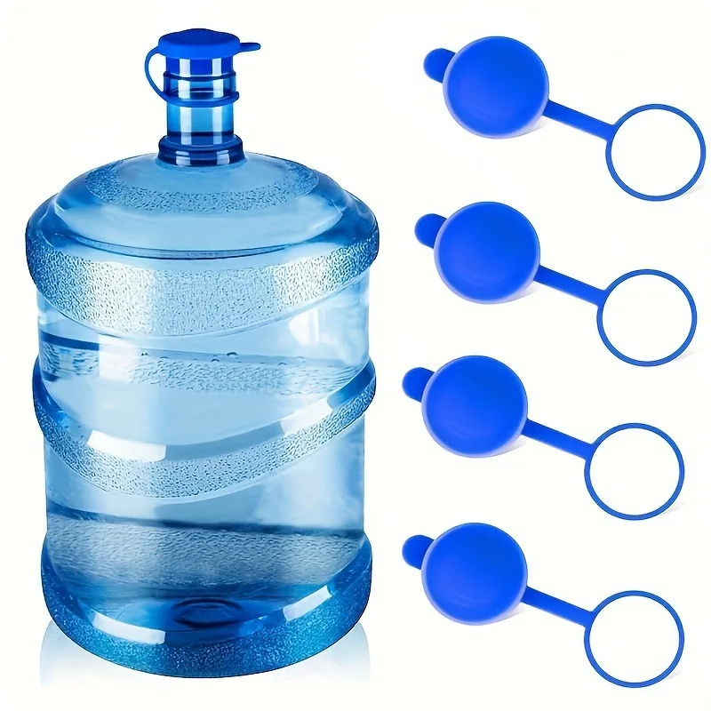 4pcs Silicone Water Jug Cap – Reusable Replacement No-Spill Top Lid Cover – Anti-Dust Soft Rubber Cover for Bottles & Carafes