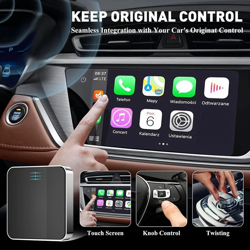 Wireless Carplay Adapter, Plug And Play Wired To Wireless Carplay Smart Box, Fit For Cars From 2015 & For Iphone IOS 10+