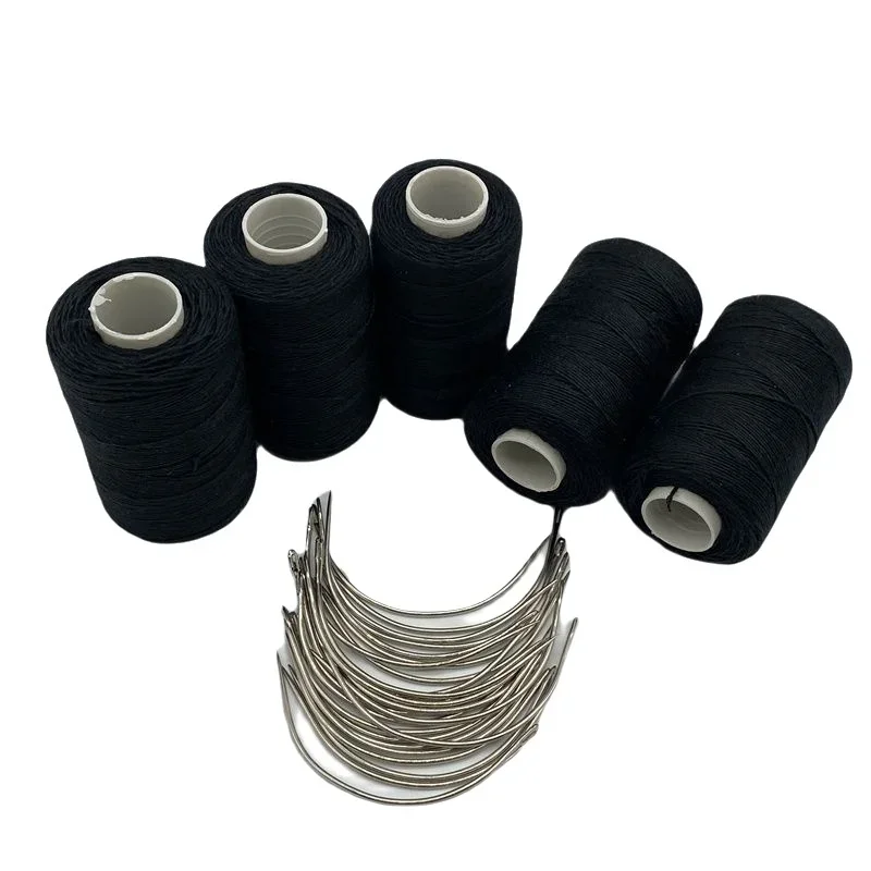 Hair Weaving Thread Cotton Sewing Thread With C curved needle for Making Wig DIY Hand Sewing Hair Weave hair weft