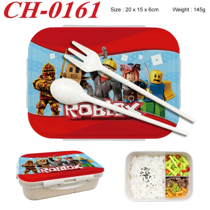 Roblox bento lancheira dos desenhos animados jogo figura impressa lancheira crianças meninos recipientes de armazenamento de alimentos crianças presentes de aniversário
