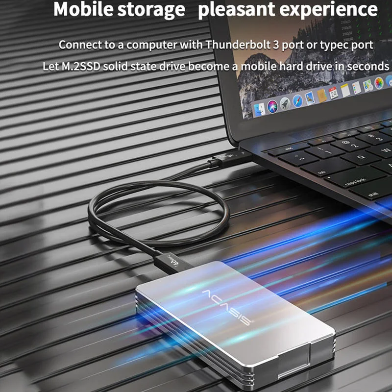 Acasis Thunderbolt 3 USB 4.0 Mobile M.2 Nvme Enclosure 40Gbps Type C Interface Compatible with  USB 4/ 3.2/3.1/3.0