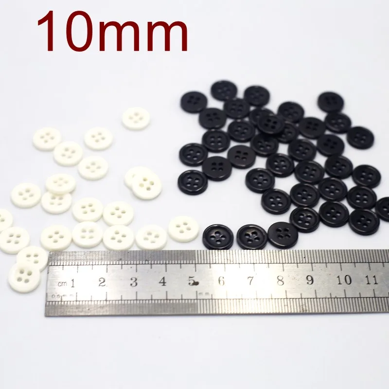 10mm White Black Round Acrylic 4 Eye Bread Button Scrapbooking for Wedding Decor DIY Handmade Sewing Garment Accessories