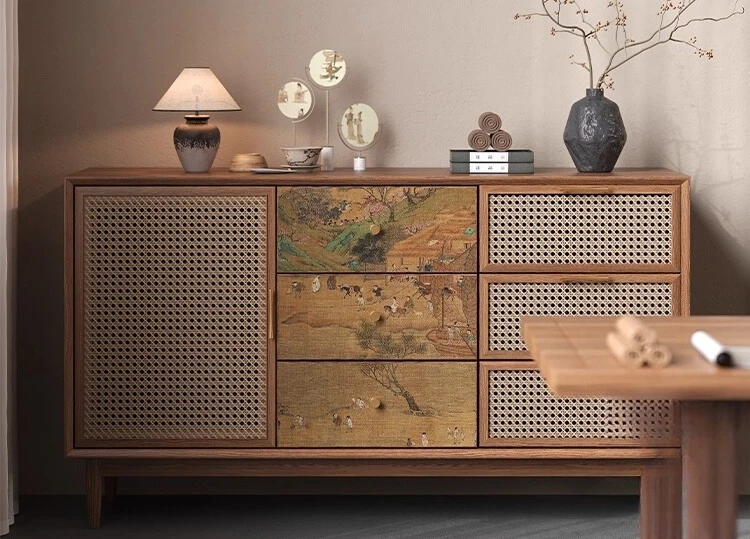 

solid wood against the wall, integrated art side cabinet, locker, chest cabinet, display cabinet, Bogu rack, new high-end