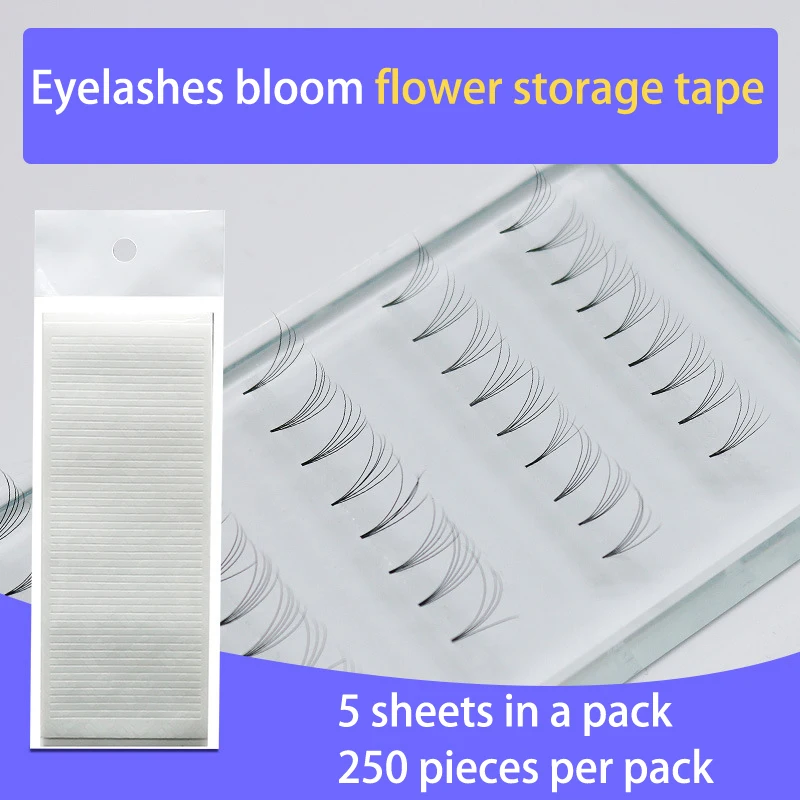 5sheets/250strips Reusable Self-Adhesive Glue-Free Eyelash Glue Strip False Eyelashes Extension No Glue Eyelashes Hypoallergenic