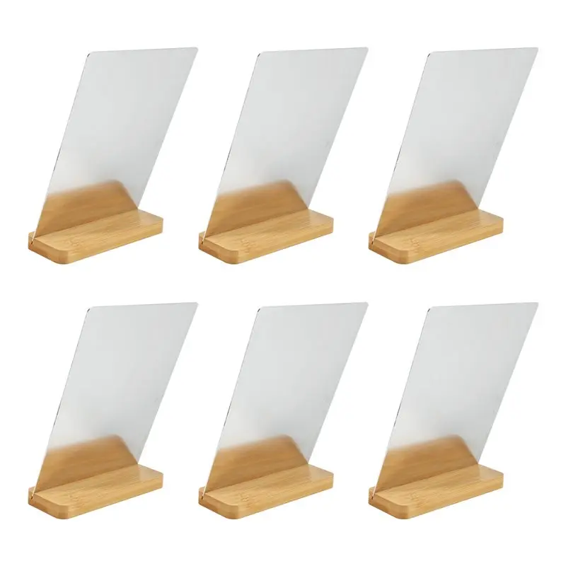 RABIT AS59~ 6 Pack Sublimation Photo Frames Blanks 5 X 7 Inch Heat Transfer Metal Picture Frames With Wood Base DIY Photo Prints