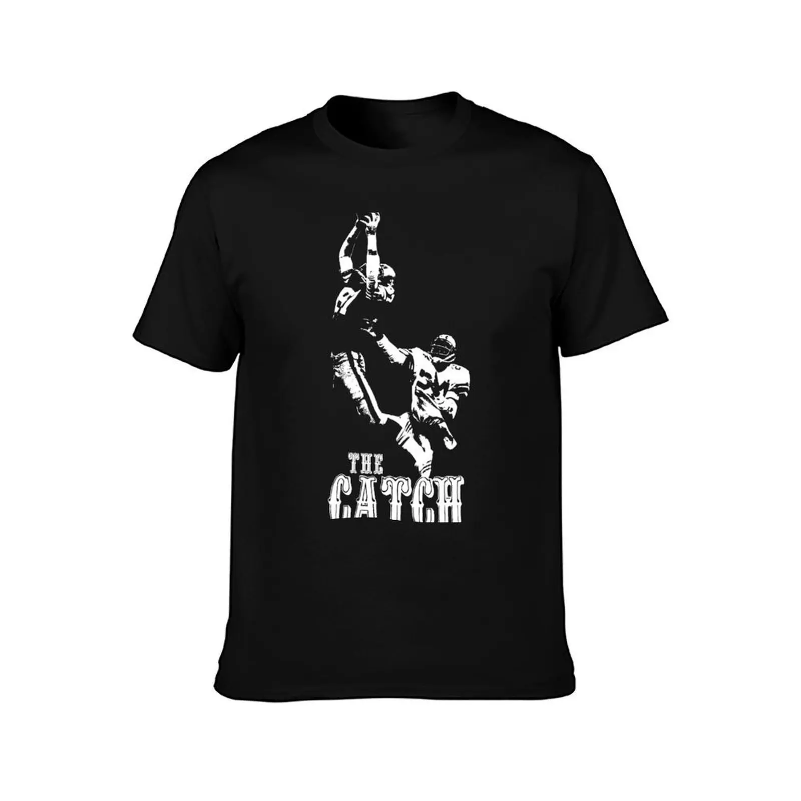 The Catch - Dwight Clark - White Stencil T-Shirt Basic Simple Design Short Sleeve Shirt T-Shirt