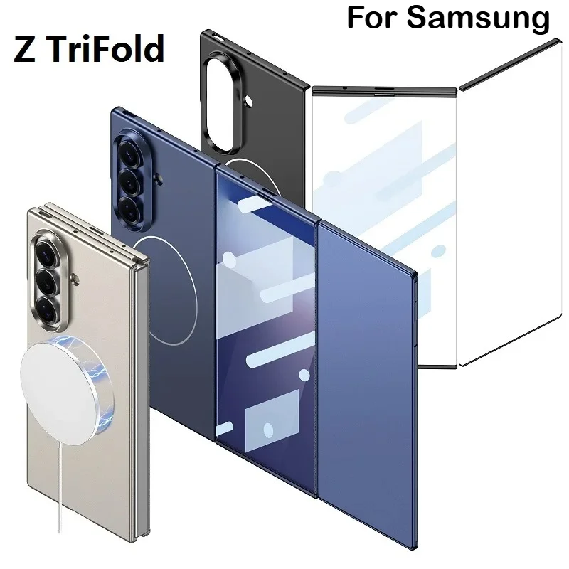 

Ultra-thin Matte for Magsafe Magnetic Case for Samsung Galaxy Z Tri-Fold Hard PC Full Edge 9H Clear Glass Screen Protector Cover