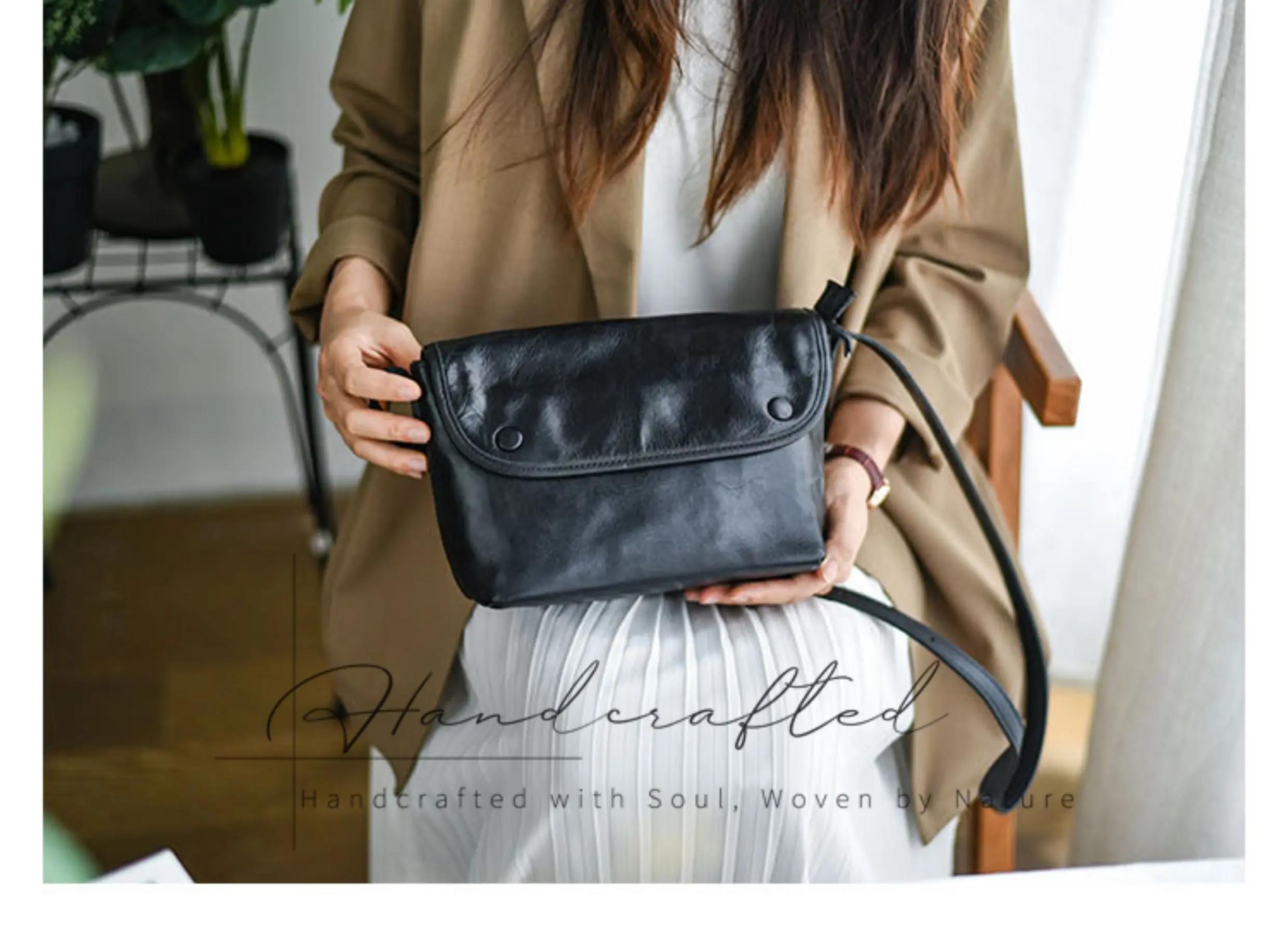 PNDME lässige Vintage-Umhängetasche aus pflanzlich gegerbtem Rindsleder für Damen, Outdoor, Alltag, Reisen, handgefertigte Umhängetasche aus echtem Leder – Detail 10