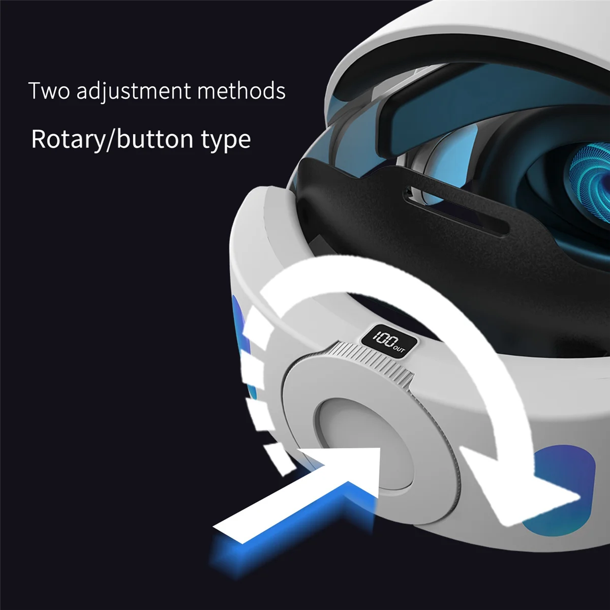 Pasek na głowę SLQZT RGB z baterią 6000MAh do zestawu słuchawkowego 3 VR Elite Strap Wymień regulowane, ulepszone akcesoria VR