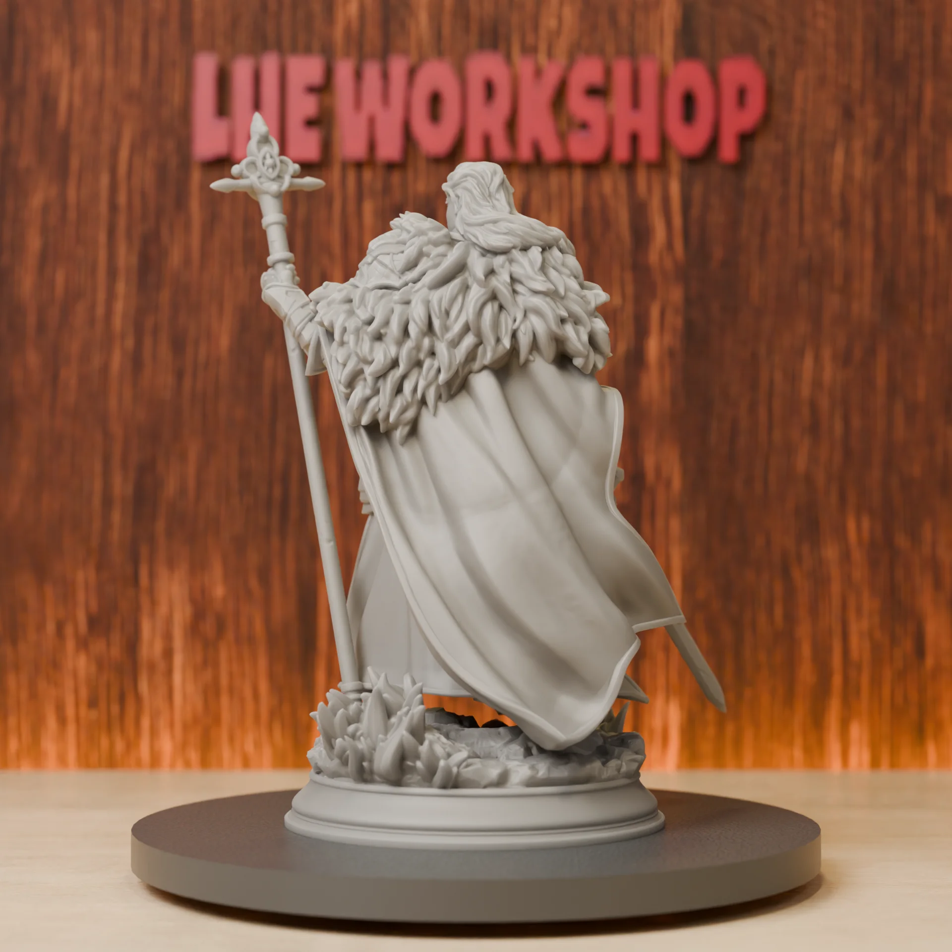 Human Female War Cleric with Sword Miniatures | 28mm-75mm | Resin 3D Printed DND Pathfinder Mini | Unpainted Grey