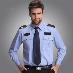 Hotel Doormen Staff Work Wear Mens Long Sleeve White Security Uniform UK Male Stylish Work Uniforms Shirt as Gifts