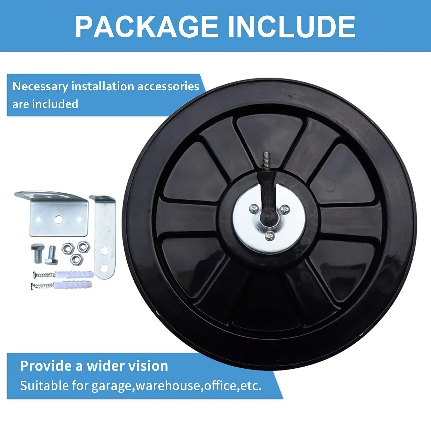 12" Driveway & Traffic Safety Mirror - Wide Angle Convex Blind Spot Mirror, Outdoor Curved Security Mirror