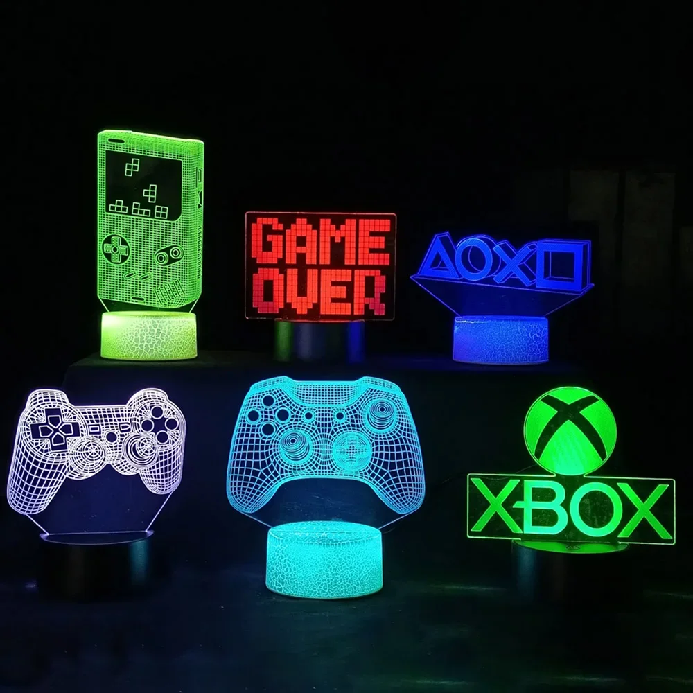 

3D led lamp Gaming room light Games NightLight Gaming Table Lamp for Children Headphones Game Zone Lights Home Decor Gift Aespa