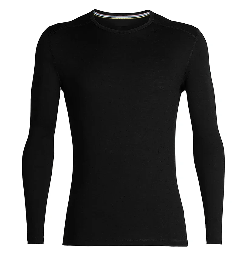 Camisa de lana merina 100% para hombre, ropa interior térmica para senderismo, caza, correr, Invierno