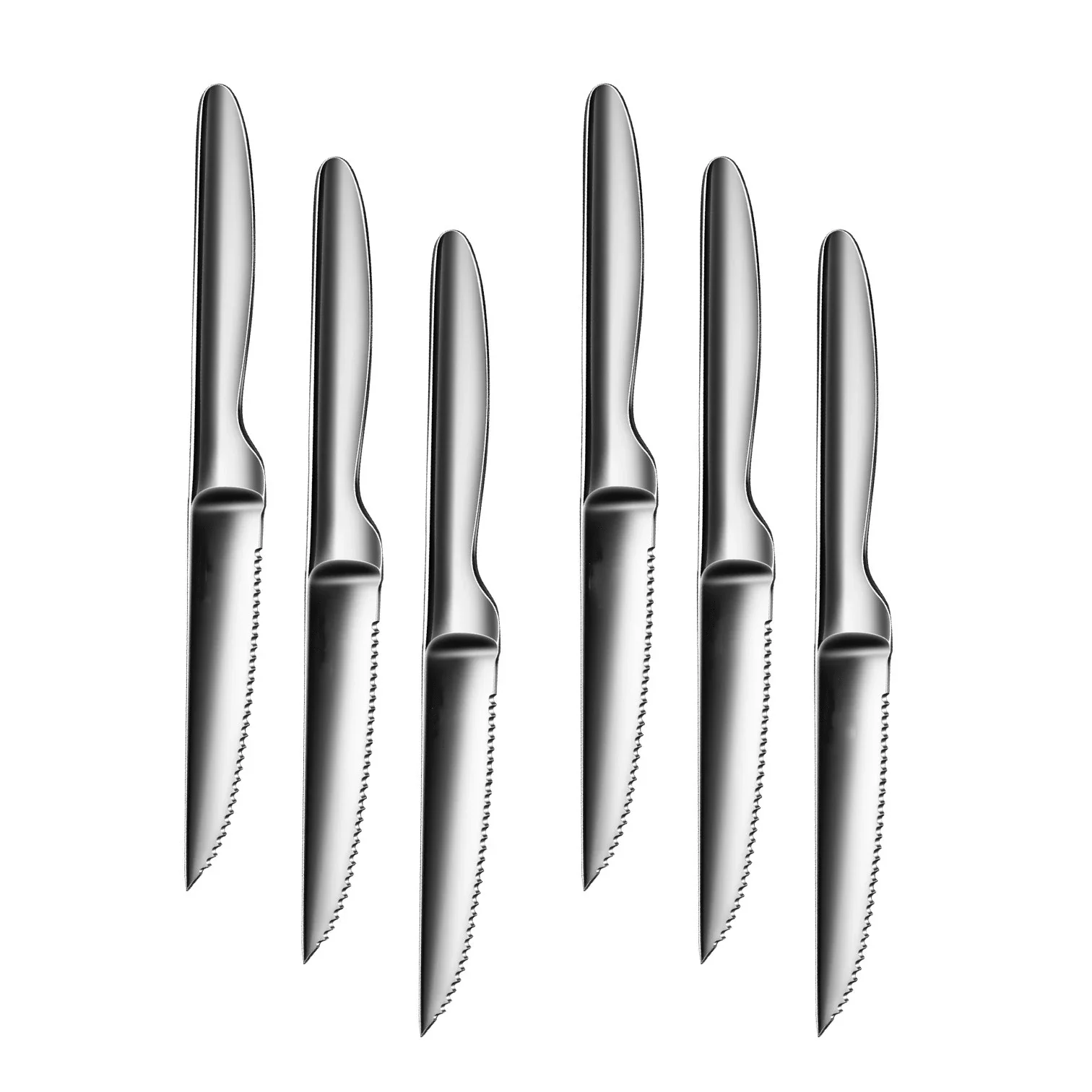6 Pieces of LFGB Certificated 420 Stainless Steel Steak Knife Ultra Sharp and Hardness Blade Table-knife Tableware Flatware