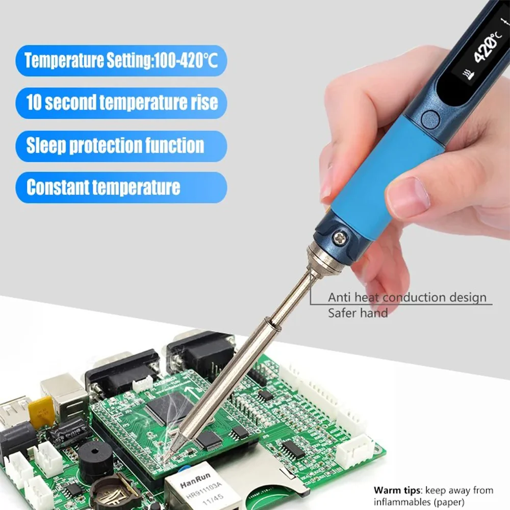 Pine64 Smart Soldering Iron Pinecil V1 Version Mini Portable Fast Heating with Adjustable Temperature with TS-B2 Soldering Tip