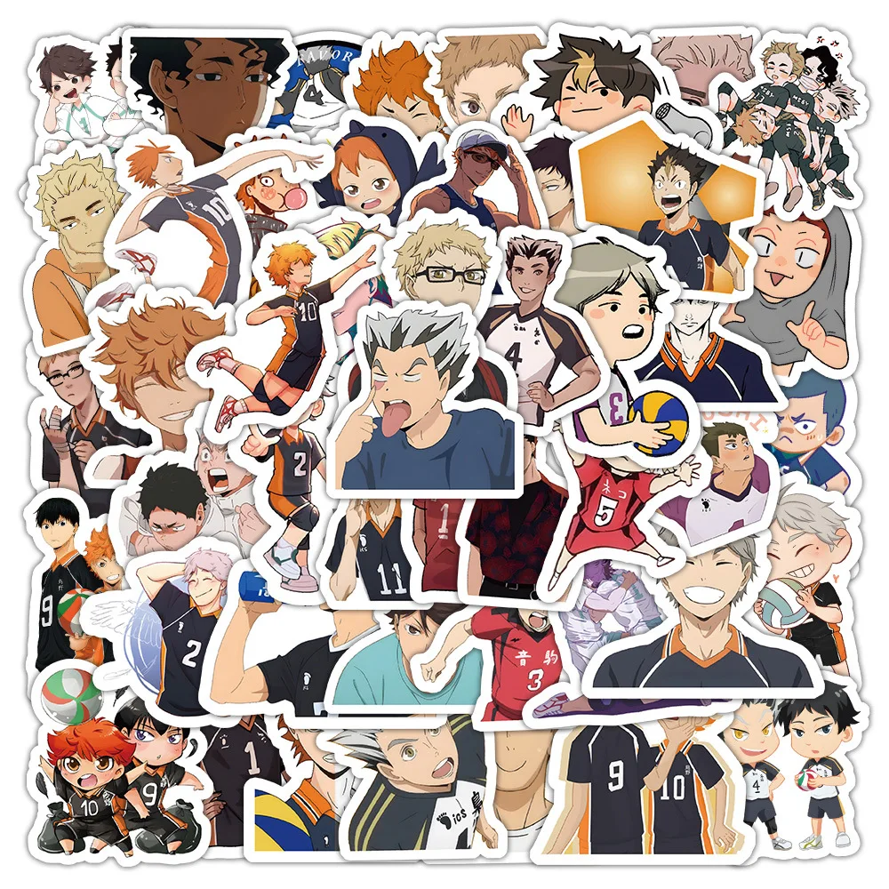 

10/60PCS Haikyuu!! Stickers Sports Style Animation Sticker Funny Graffiti Toy Fridge Luggage Laptop Phone Guitar Car Bike Decals