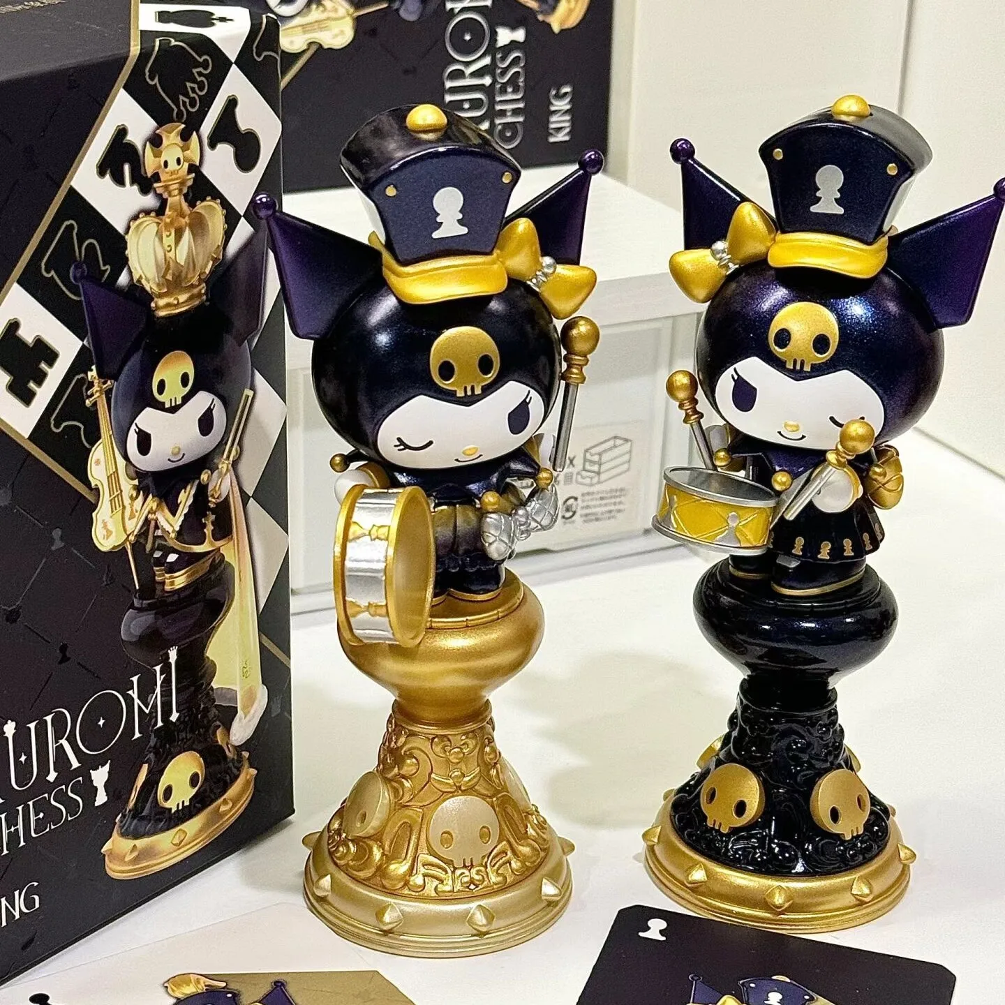 New Authentic Toptoy Sanrio Kuromi Chess Series Blind Box Cute Action Doll Collection Model Ornament Halloween Gift