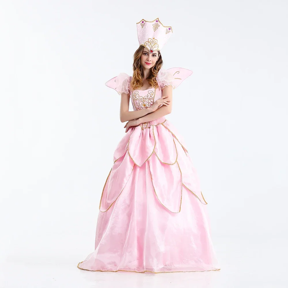 

White Queen Costume Women Queen Aurora Yellowt Cosplay Fancy Party Dress Outfit