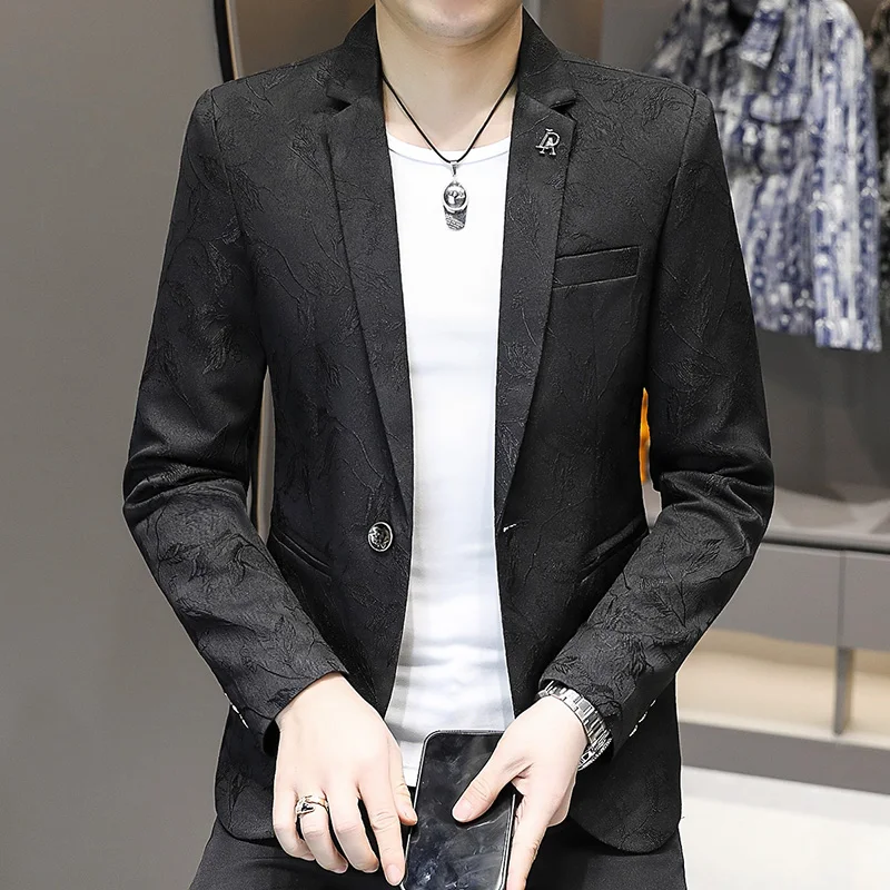 

Blazer Men's Fashion Outdoor Travel Gentleman Wedding Slimming Business Versatile Trendy Casual Korean-style Formal Wear Blazer