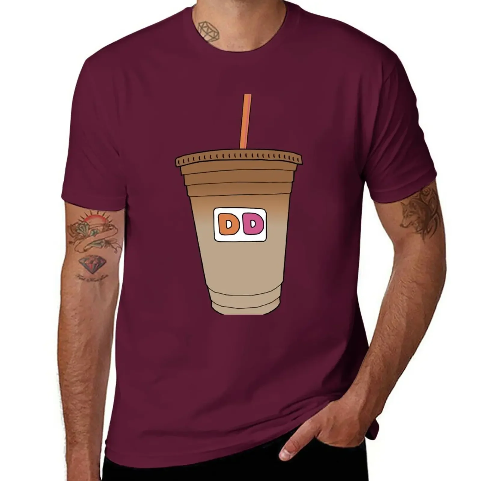 Dunkin Donuts Iced Coffee graphic T-Shirt harajuku cute clothes blacks men clothing heavyweight new in tops tees streetwear 2024