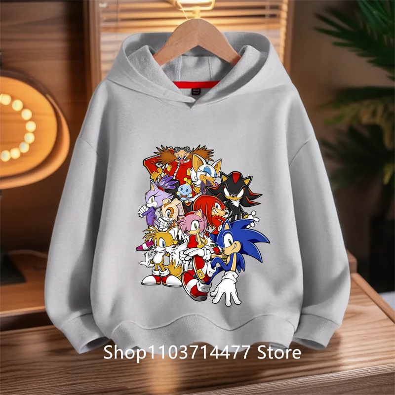 

Модная детская толстовка с капюшоном «Соник», детская одежда для девочек и мальчиков, детские толстовки с длинными рукавами и рисунком Hellfire Club, От 4 до 14 лет