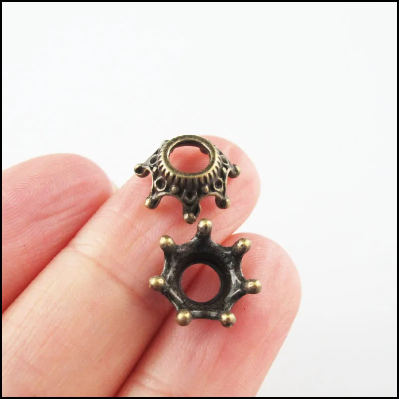 Fashion New Flower Crown Cone Star Square Connectors Antiqued Bronze Color End Bead Caps
