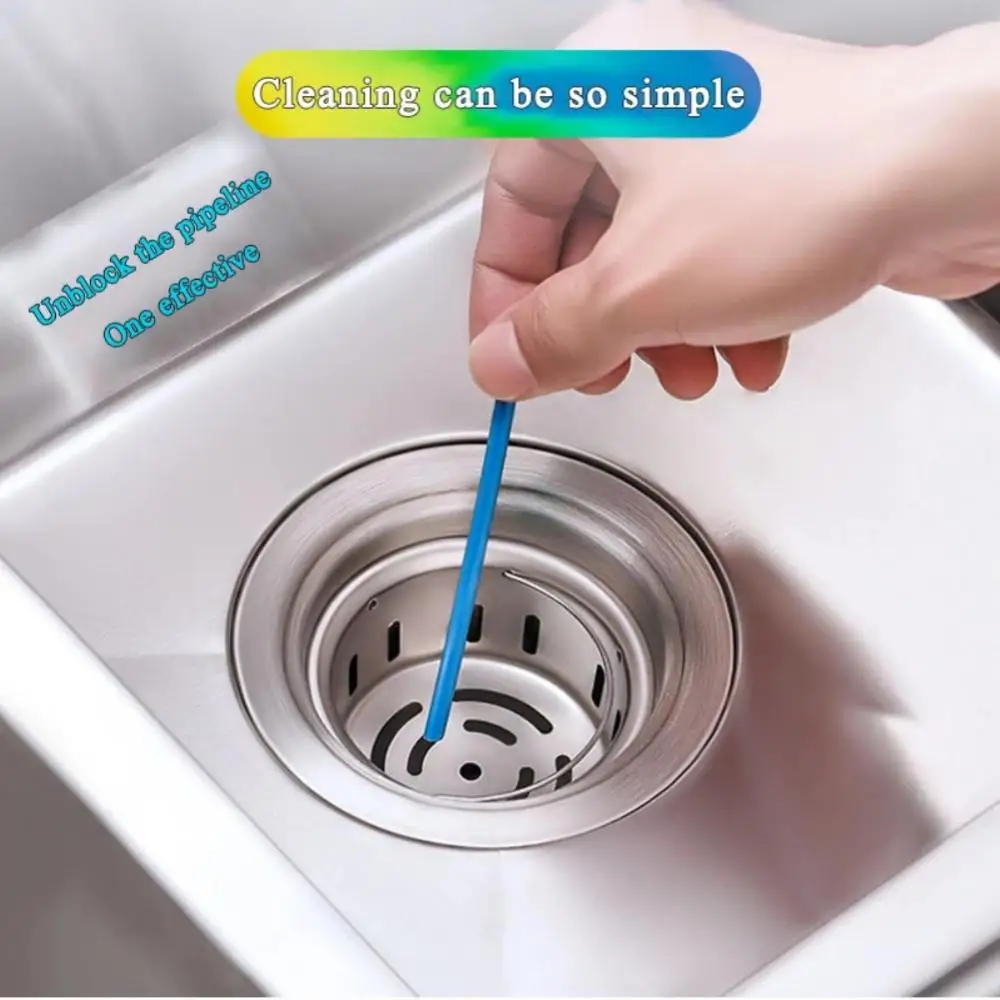 14pcs/set Sink Sewer Cleaning Oil Pipe Toilet Bathtub Pipe Cleaning Sticks Sewer Drain Household Cleaner Kitchen Accessories