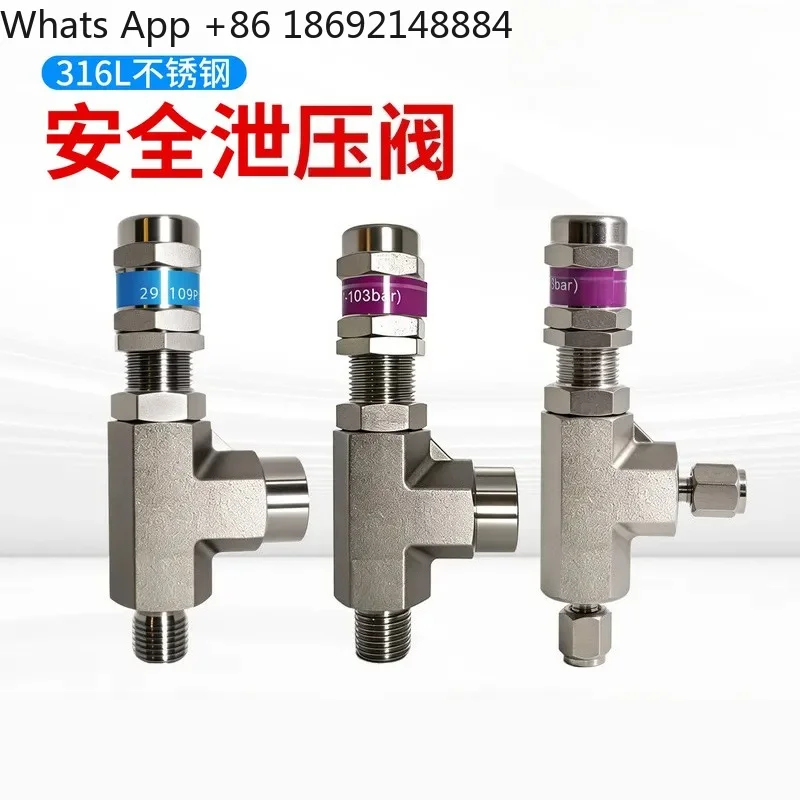 High Pressure Relief Valve 304 Stainless Steel Safety Valve 316L Spring Type Automatic Exhaust Valve for Pressure Relief