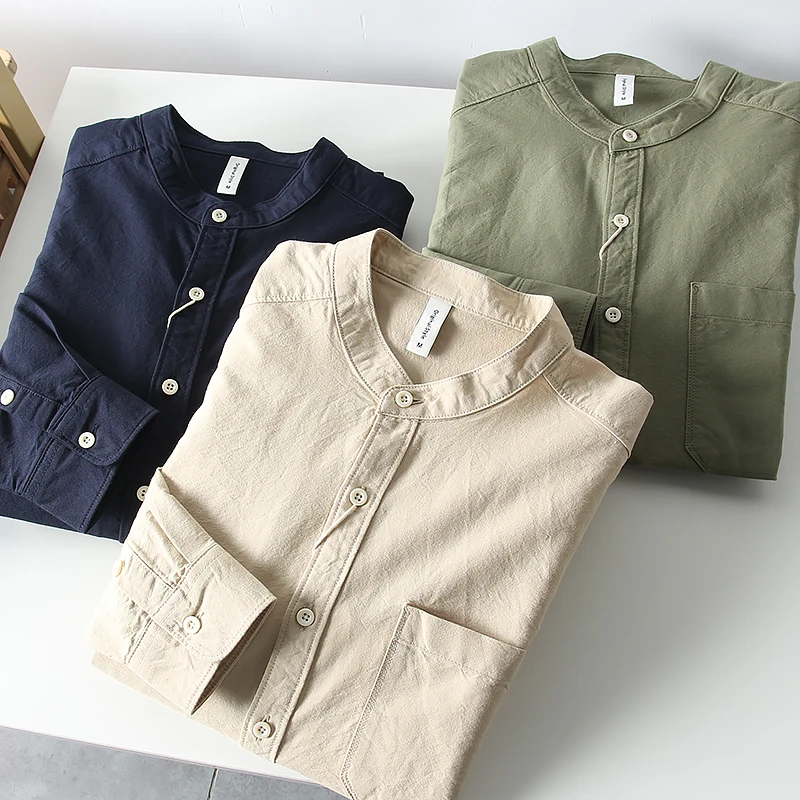 

Мужская повседневная деловая весенняя стойка из углеродного волокна с воротником-стойкой, однотонный молодежный тренд