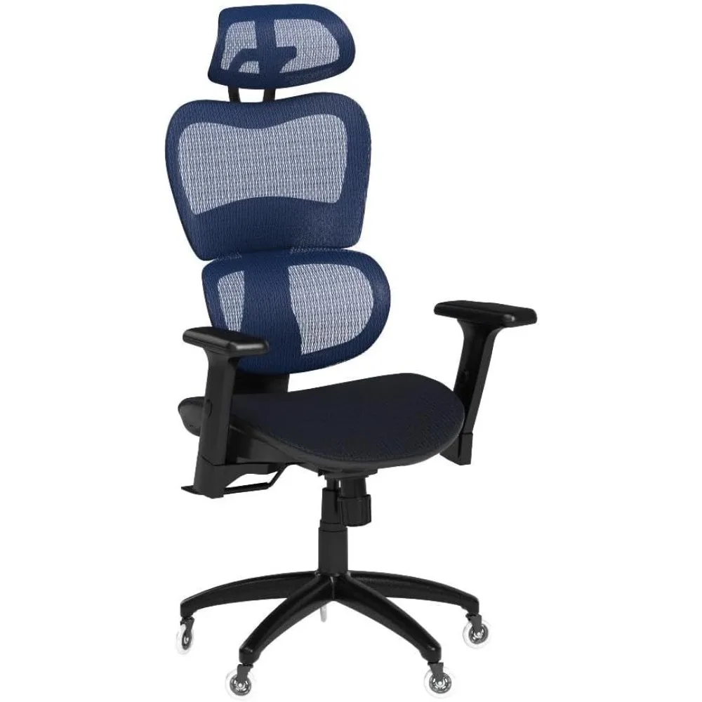 3D Lumbar Support and Blade Wheels Mesh Computer Chair Ergonomic Office Chair - Rolling Desk With 4D Adjustable Armrest Armchair