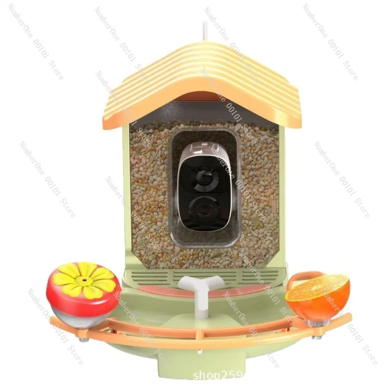 

Garden Backyard Smart Bird Feeder Outdoor Wild Bird Feeding Station with Camera Visible Water Dispenser Swimming Bird Bath Tray