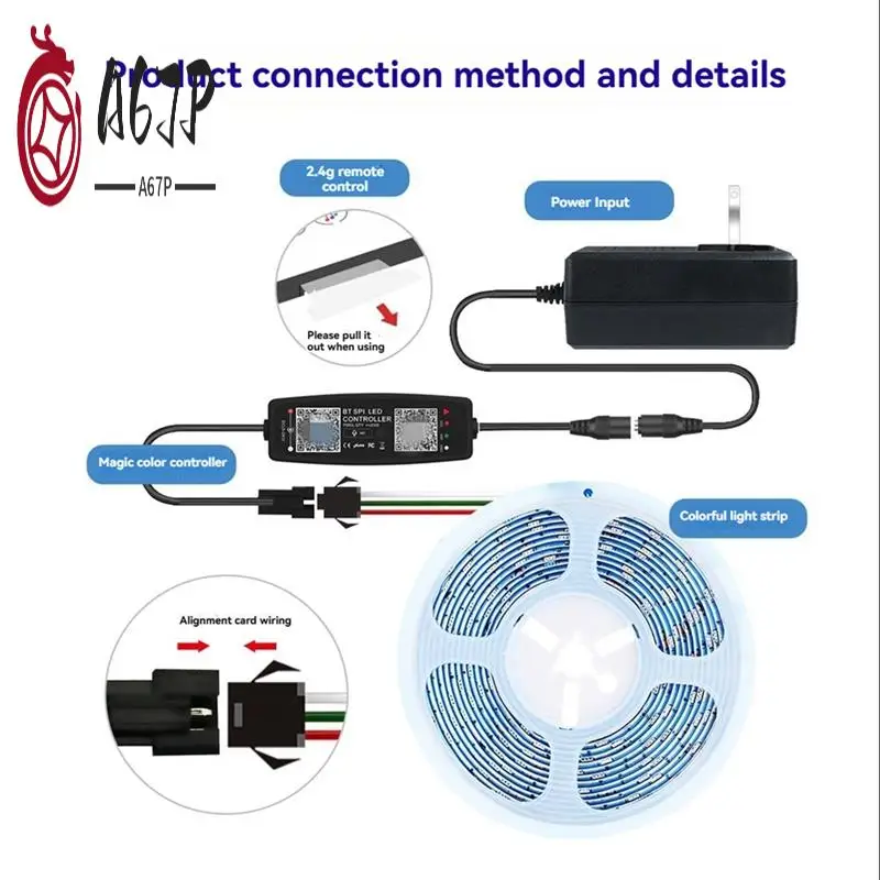 

A67P-WS2812B Светодиодный контроллер Bluetooth APP Управление музыкой Контроллер для SK6812 WS2811 WS2812 Светодиодная пиксельная световая лента