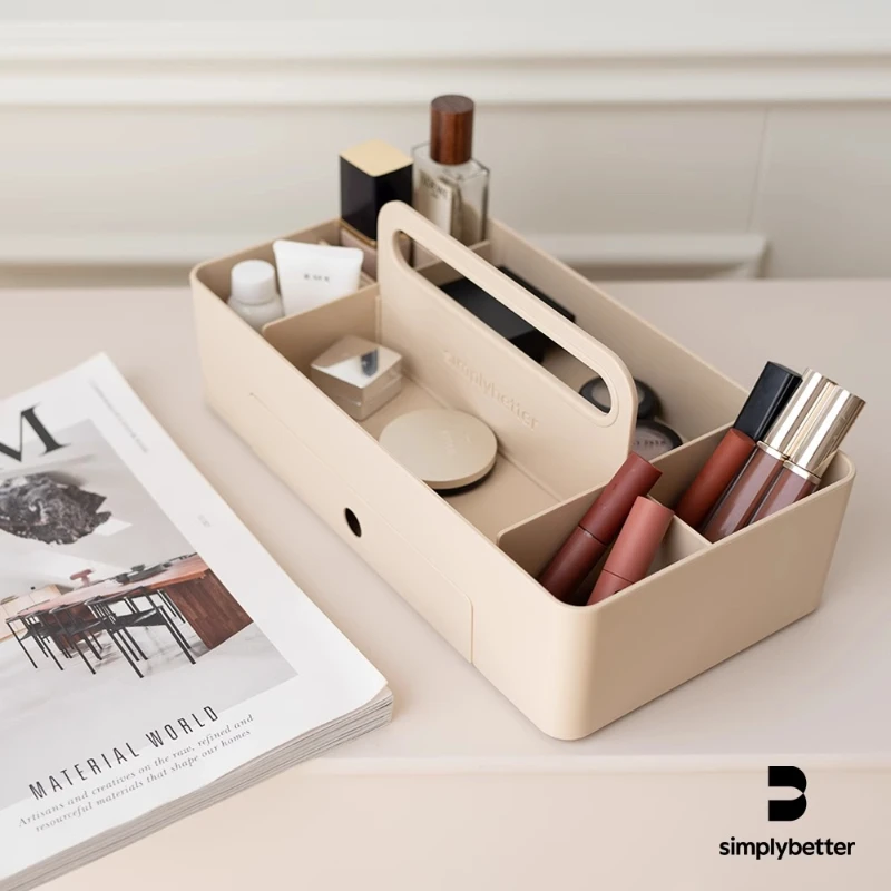 

Minimalist Handheld Storage Box, Desktop Cosmetic Organizer, Large Rectangular Multi-Purpose Drawer, Removable Storage Box