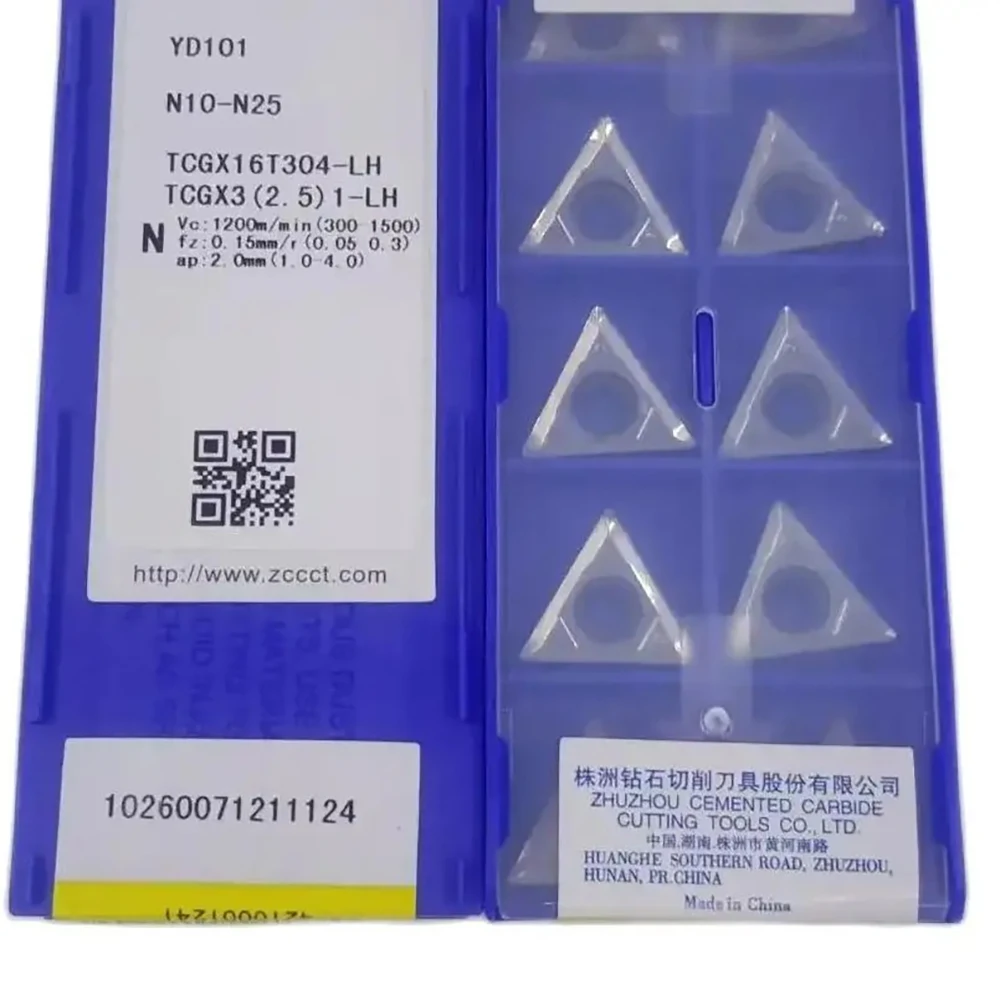 

ZCC TCGX16T304-LH YD101 Positive inserts General turning tools for processing aluminum TCGX 3(2.5)1-LH 10pcs/box TCGX