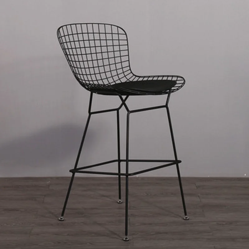 

For Backrest Metal Bar Chairs Modern Outdoor Industrial Fashion High Chairs Stainless Steel Waiting Restaurante Muebles Furnitur