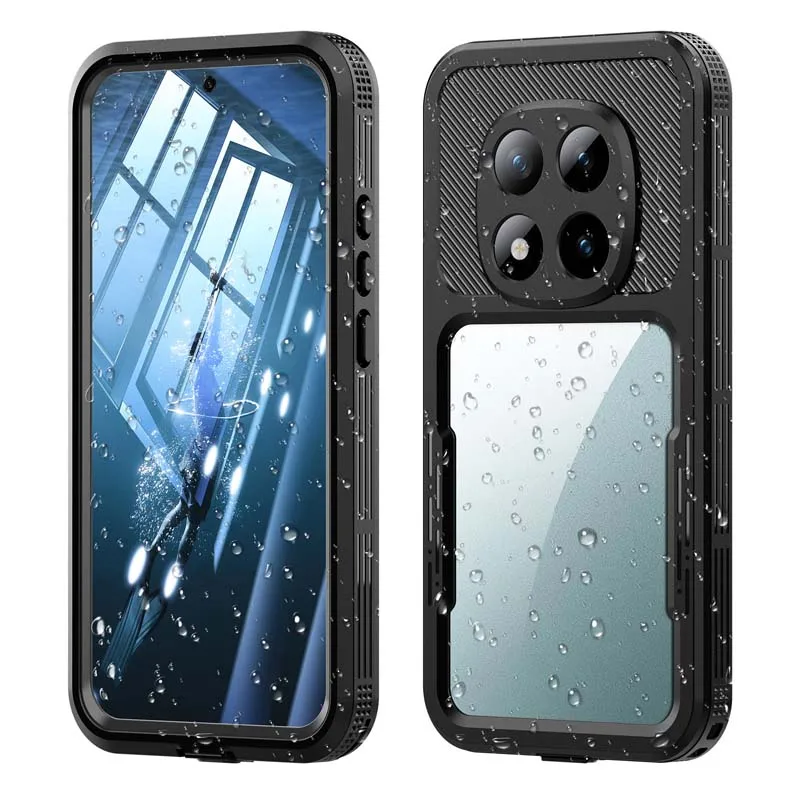 

for Redmi Note 15 Pro 5G Waterproof Pouch Shockproof Phone Case Full Coverage Transparent Shell with Lanyard Button Cover Bumper