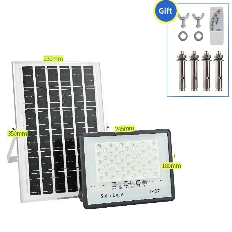 Aurooso 128/200/308 LED Solar Light Outdoor Garden LED Refletor Sunlight IP67 Waterproof Spotlight Emergency Lighting Wall Lamps