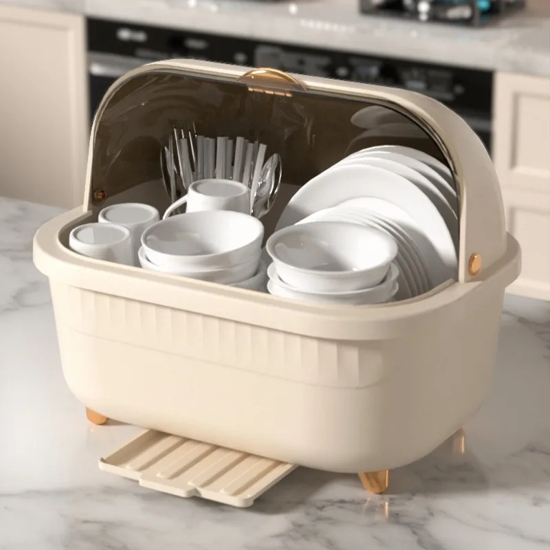 

Tableware Storage Box Cupboard Cupboard with Lid Cutlery Dish Box Bowls Household Storage Kitchen Bowl Rack Drain Dish Rack