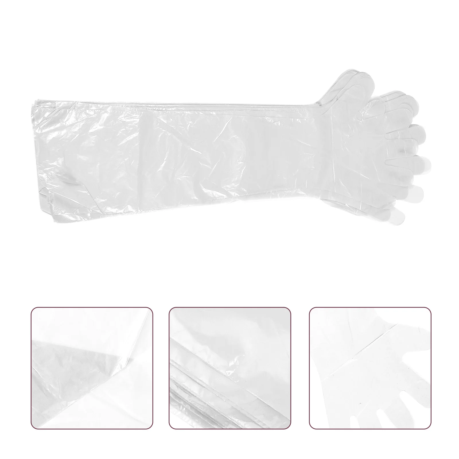 50 Pcs Household Gloves Midwifery The Mitten Livestock Long Arm Pe Covered Work