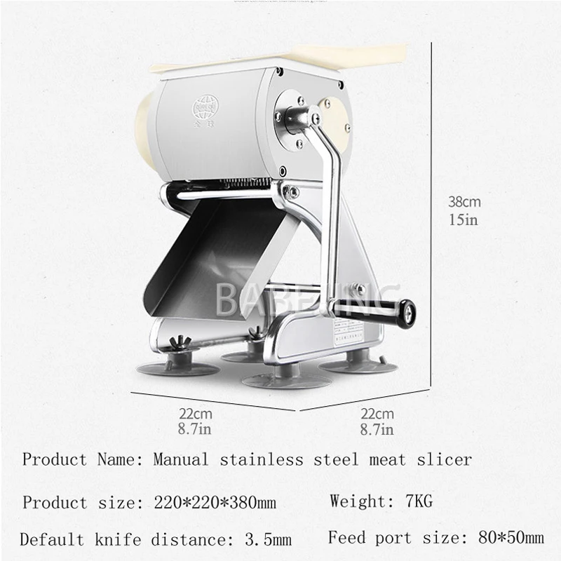 Kommerzieller handbetriebener Fleischschneider, Gemüseschneider, multifunktionaler kleiner Schweinefleischwürfel