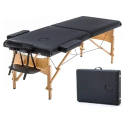 Cama de masaje de pestañas de madera profesional plegable portátil comercial, cama de masaje de terapia de fisioterapia, mesa de masaje