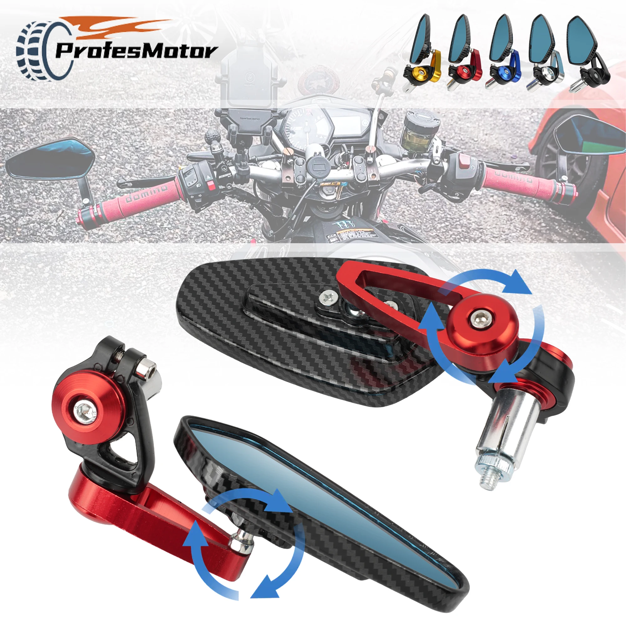 

Universal 7/8" 22mm CNC Motorcycle Rearview Mirrors Motorbike Bar End Handlebar Mirror For Yamaha Honda Suzuki Kawasaki Scooter