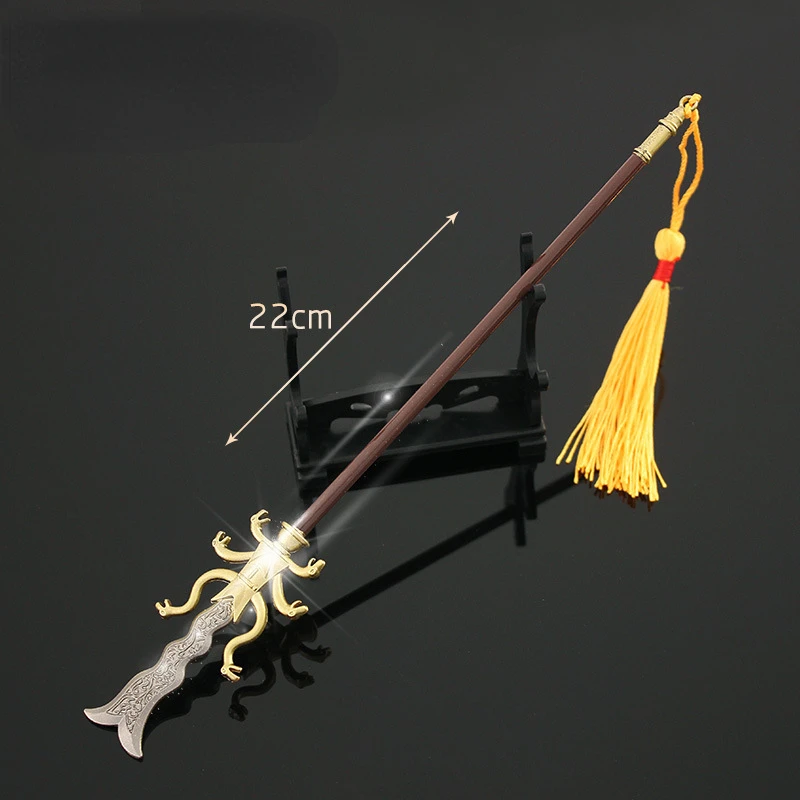 Three Kingdoms film and television surrounding 22cm ancient weapon model Zhang Feizhang eight snake spear spear alloy weapon toy