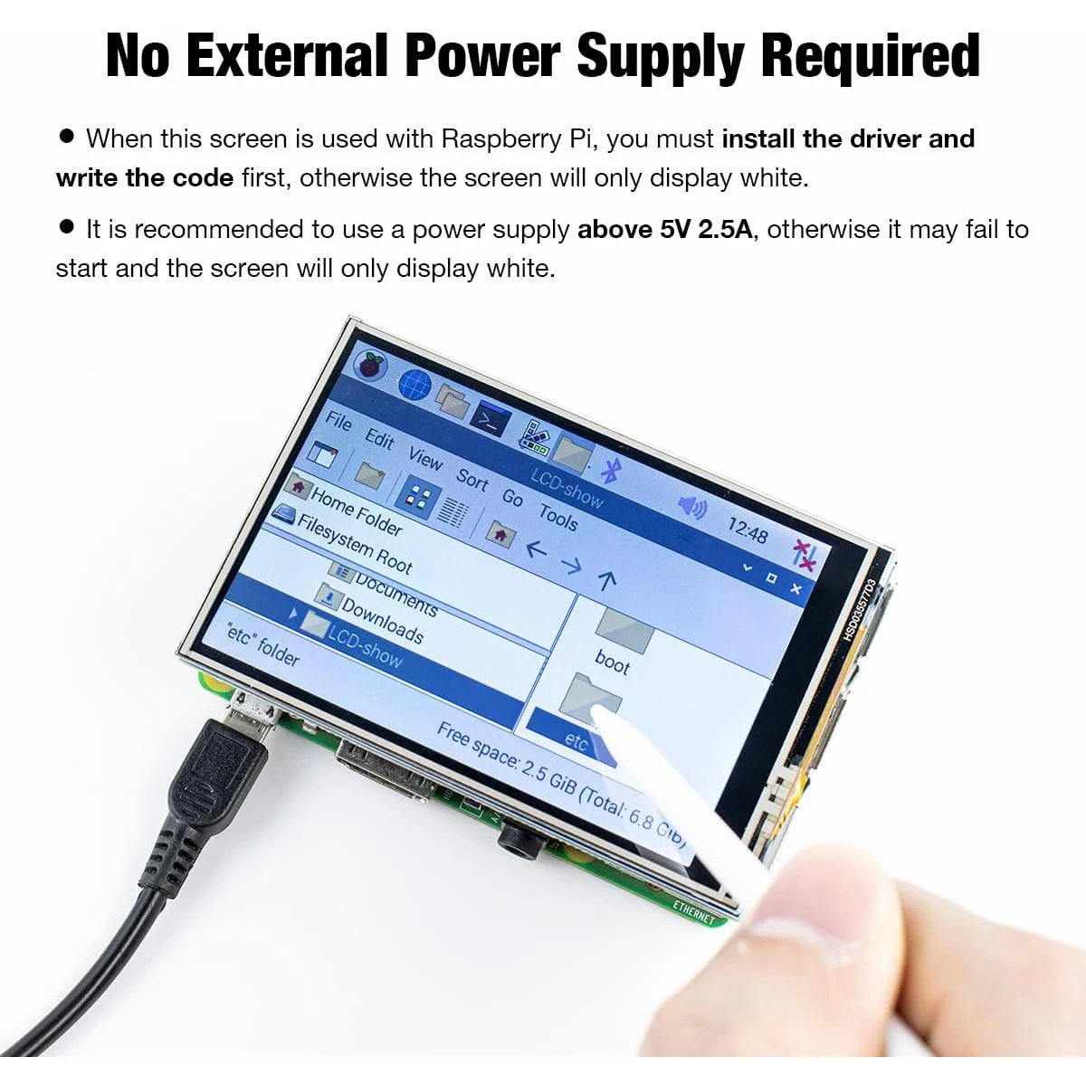 라즈베리 파이 디스플레이용 3.5인치 TFT LCD 스크린 키트, 터치 기능이 있는 3.5인치 480x320 해상도 TFT 터치 스크린 모듈