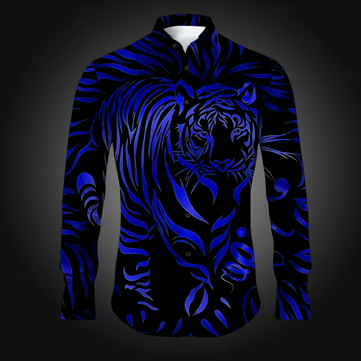 Chemise à manches longues imprimée en 3D pour hommes, chemise tendance confortable, vêtements haut de gamme, Hunter Animal King Tiger, 2024