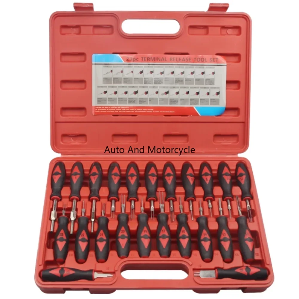 23Pcs/Set Universal Automotive Terminal Release Removal Remover Tool Kit Car Electrical Wiring Crimp Connector Pin Extractor Kit