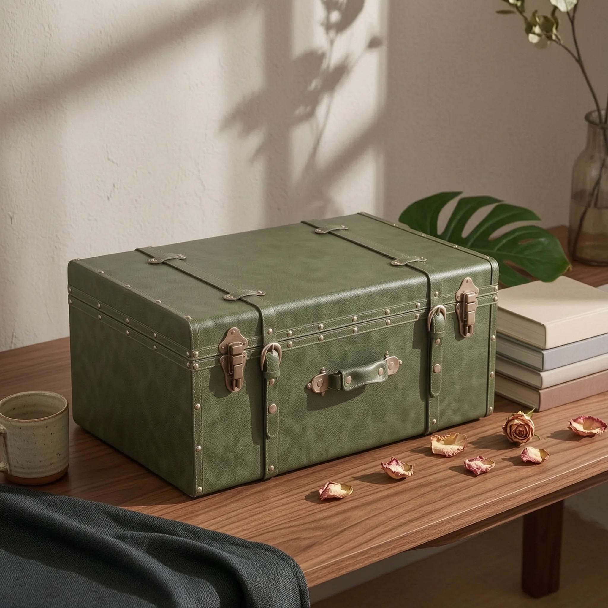 Carry Suitcase Box Reinforced Vintage Suitcase Decorative Trunk Sturdy Long-Lasting for Decorators, Home Decor, Photo Shoots